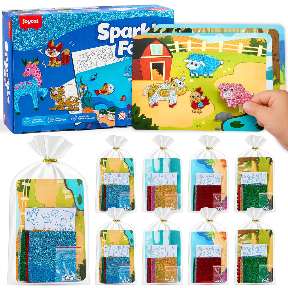 JoyCat 24-pack foil craft favors for kids, mess-free party activity.