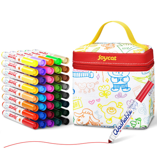 JoyCat 40-count washable markers in a fabric storage bag, easy-access art on the go.