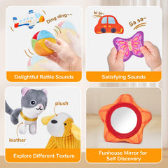 JoyCat airplane rattle encouraging grasping and auditory discovery