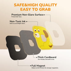 JoyCat alphabet letters C with cat; tactile magnets boost toddler engagement during play