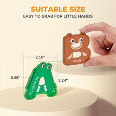 JoyCat alphabet letters D with dolphin; smooth edges support safe fridge play