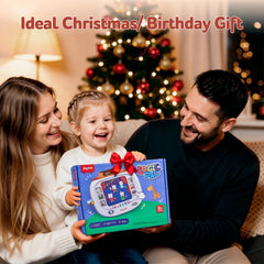 Compact JoyCat tablet with travel-friendly design and flash cards.