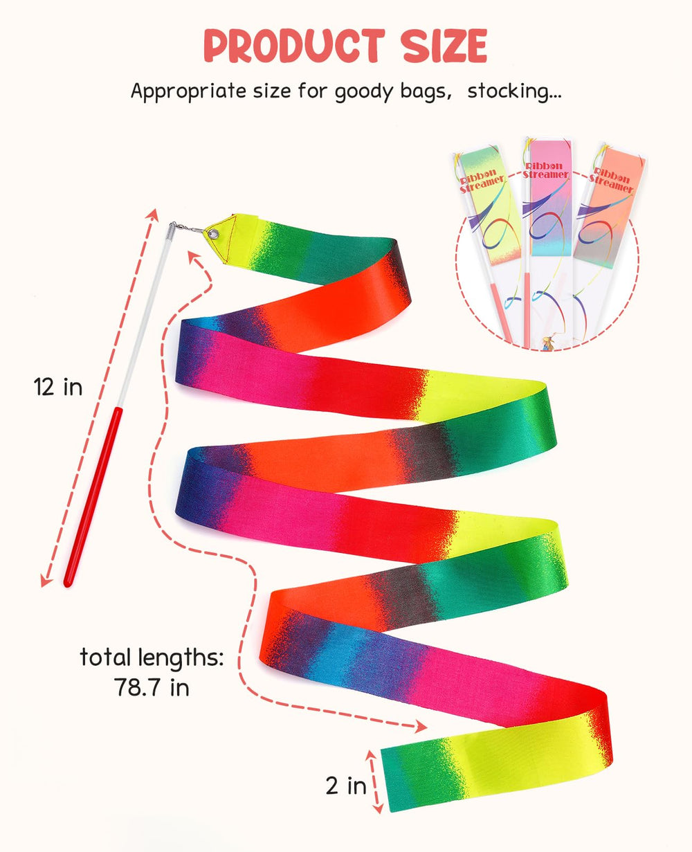JoyCat dance ribbon stick 12in ideal for classroom activities and performances