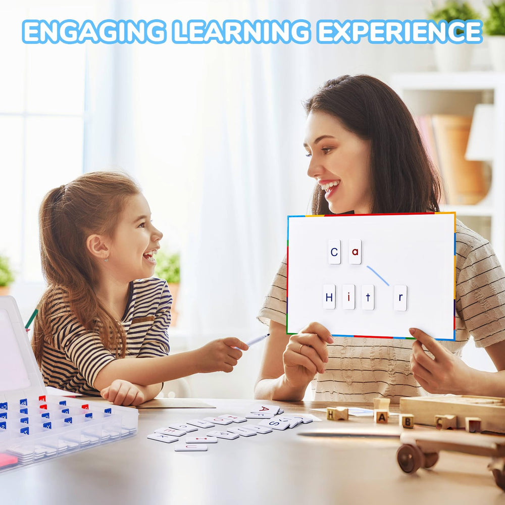 JoyCat double-sided board with markers supports writing and erasing activities.