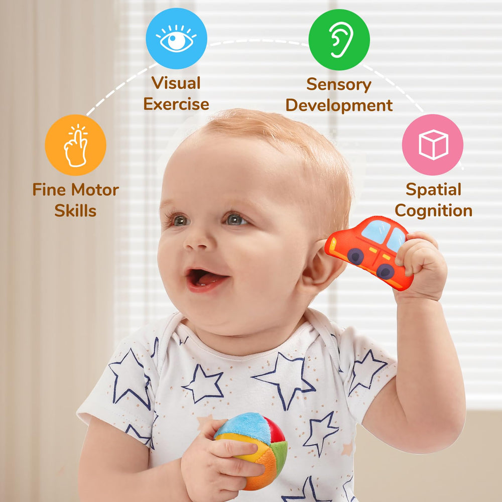 JoyCat elephant rattle toy adds gentle sounds to play