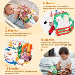 JoyCat Farm Baby Book tummy time use supports early neck control.