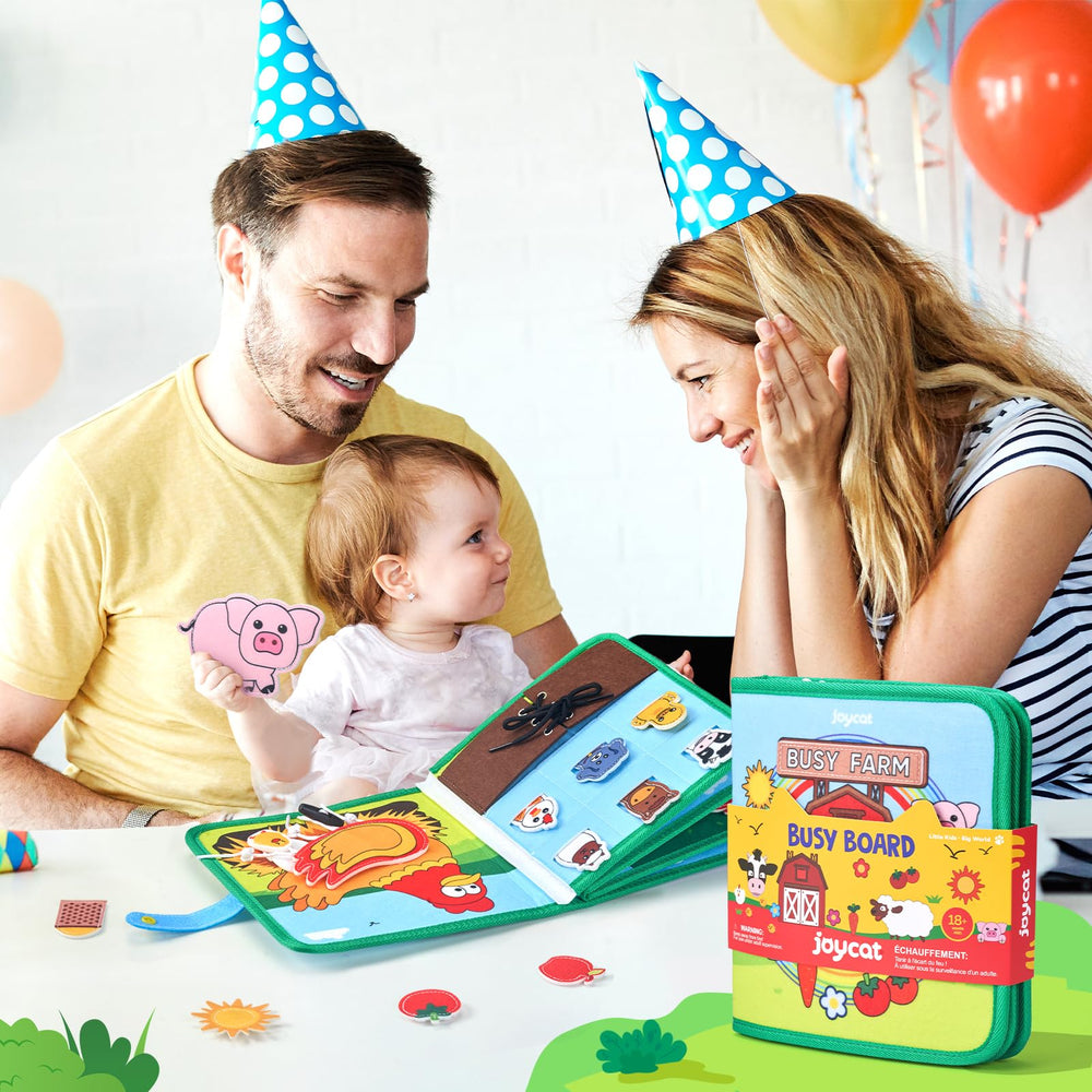 JoyCat Farm Busy Book compact-travel-size fits bags for quiet travel