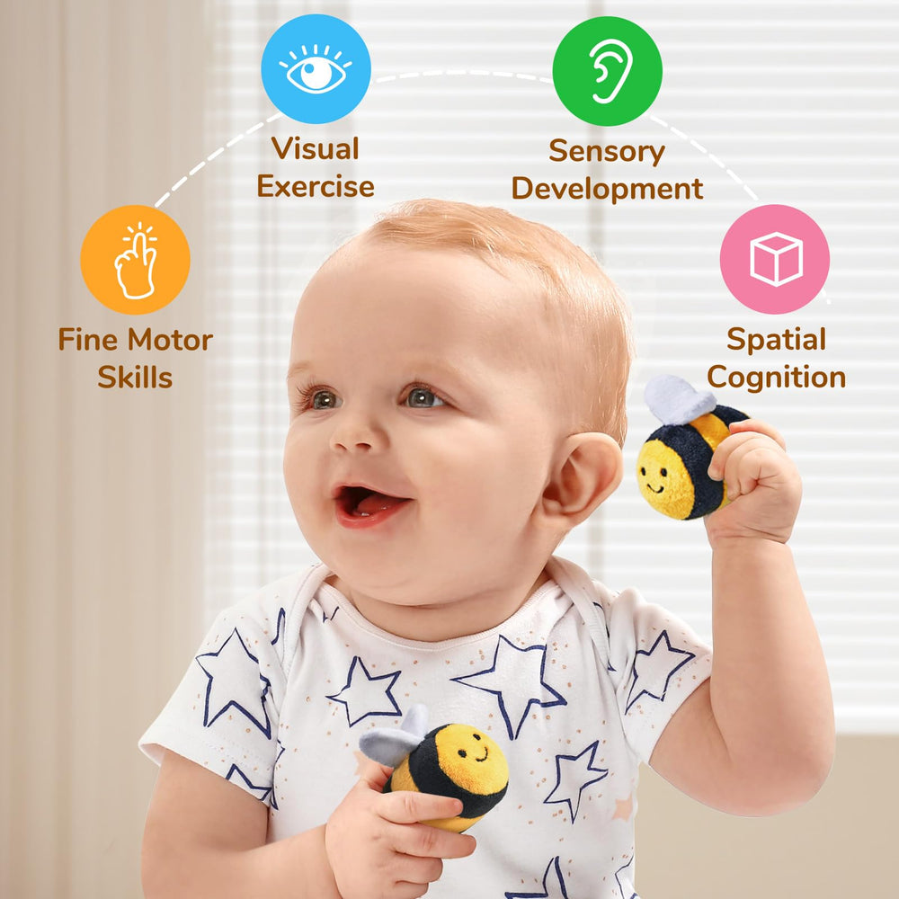 JoyCat five-sensory bees rattle to boost auditory and tactile engagement