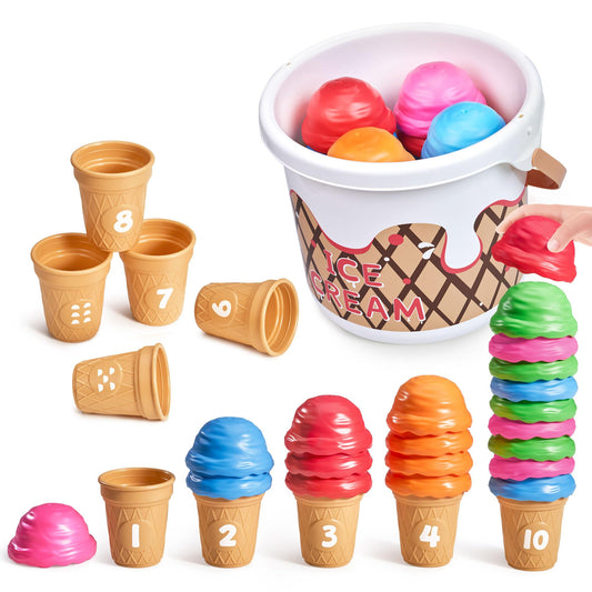 JoyCat Ice Cream Scoops in bright colors for early counting practice.