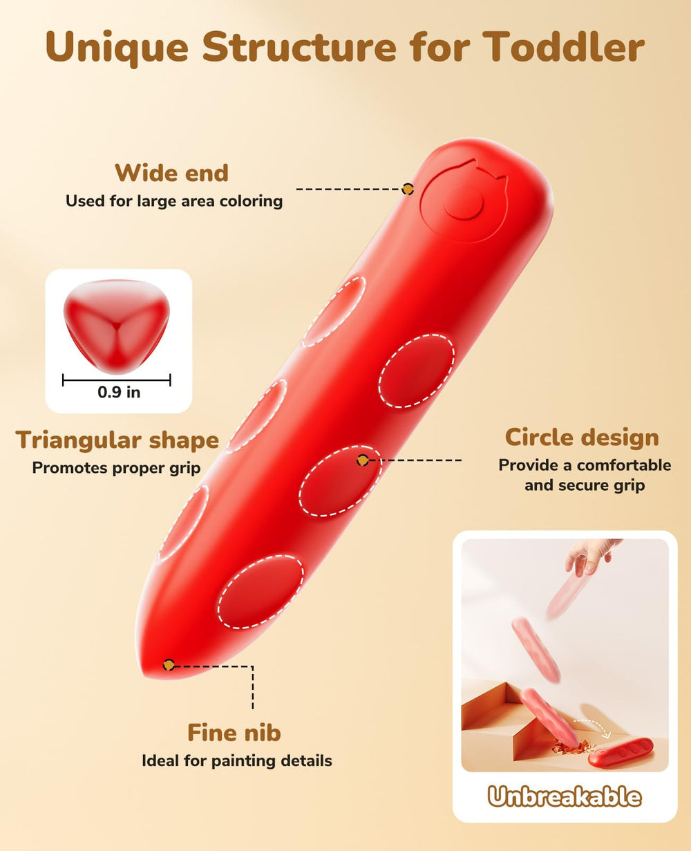 JoyCat crayons non-toxic and ASTM D-4236 compliant for safe exploration