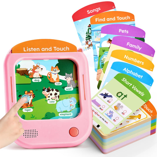 JoyCat Kids Learning Tablet card-01 for early literacy with letters flash card.