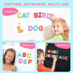 JoyCat letters and numbers detail with full-back magnets for secure play.