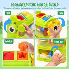 JoyCat Monster Eating The Shapes lever-action feature for cause-and-effect discovery.