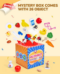 JoyCat Mystery Alphabet Box child using the set for sorting and matching.