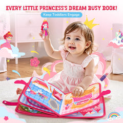 JoyCat Princess Busy Book snap learning page promotes practical life skills.