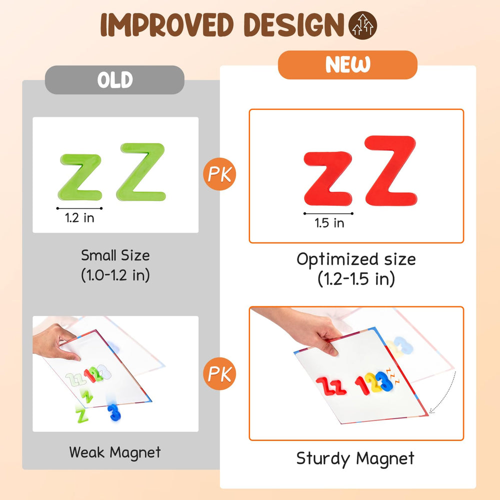 JoyCat safety molded plastic letters with smooth edges for safe play.