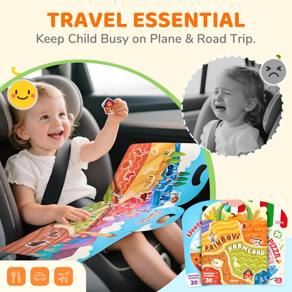 JoyCat stickers on window demonstrate easy repositioning on smooth surfaces.
