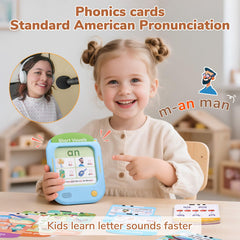 JoyCat tablet in hand shows portable learning for on-the-go sessions