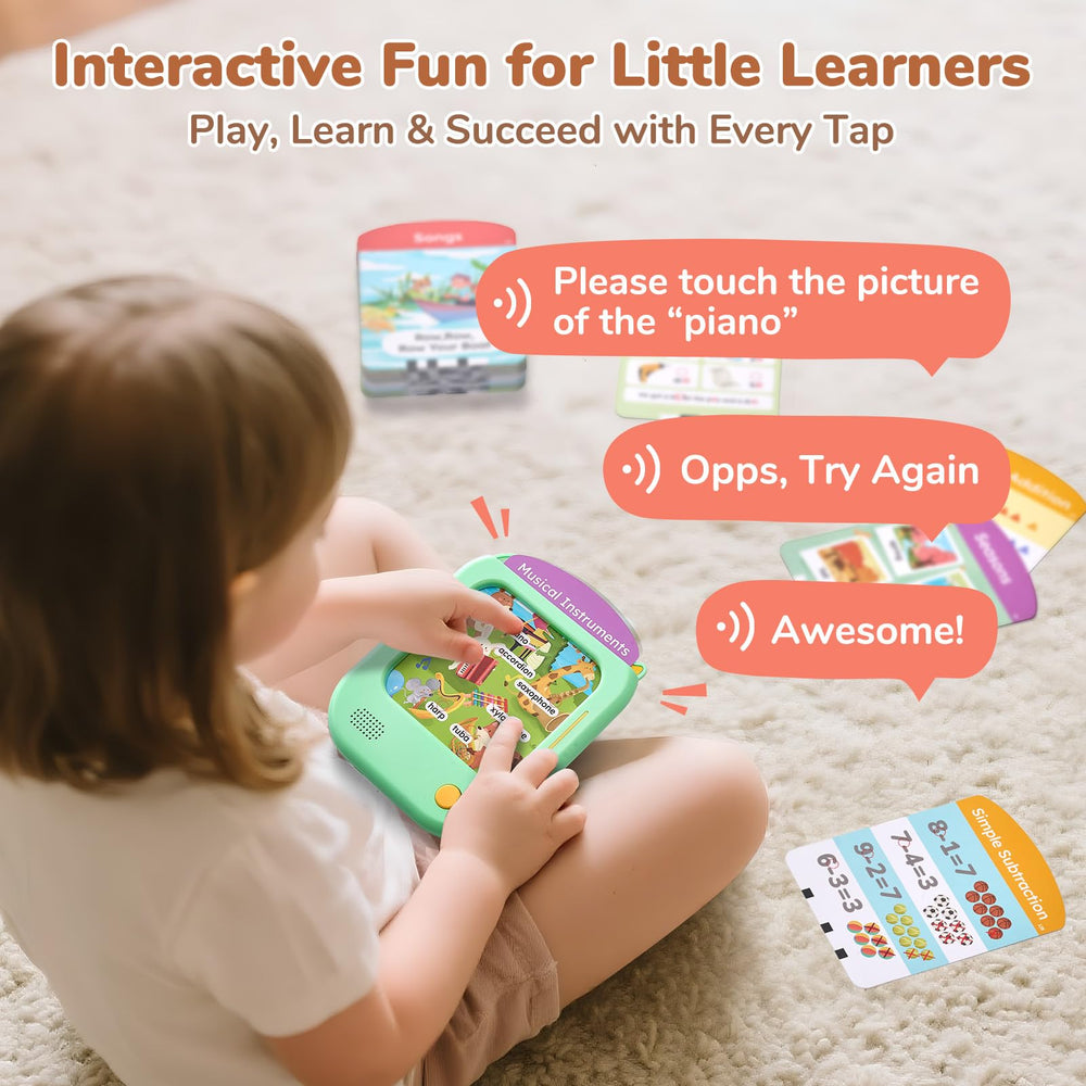 JoyCat tap-to-read interface with pronunciation cues and playful sounds