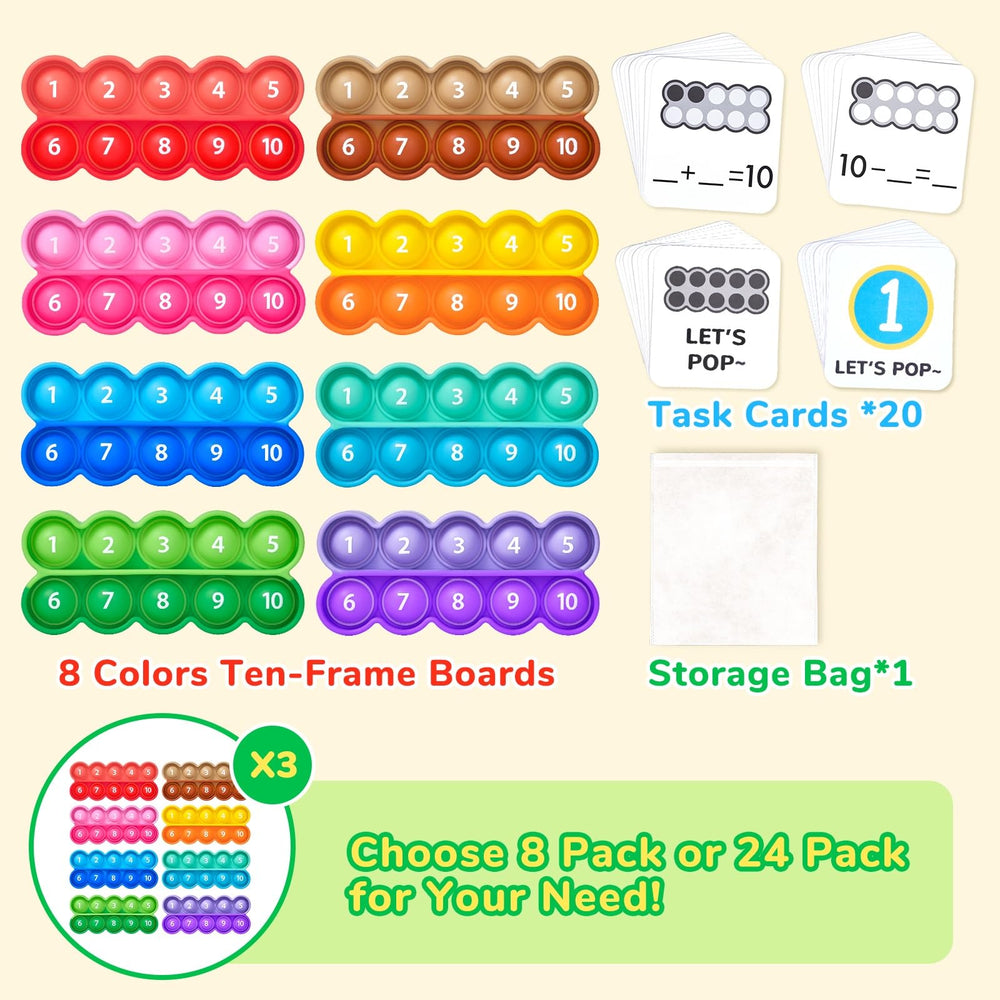JoyCat ten-frame colors pack with bold hues for engaging counting activities.