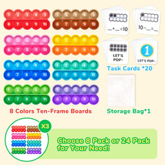 JoyCat ten-frame colors pack with bold hues for engaging counting activities.