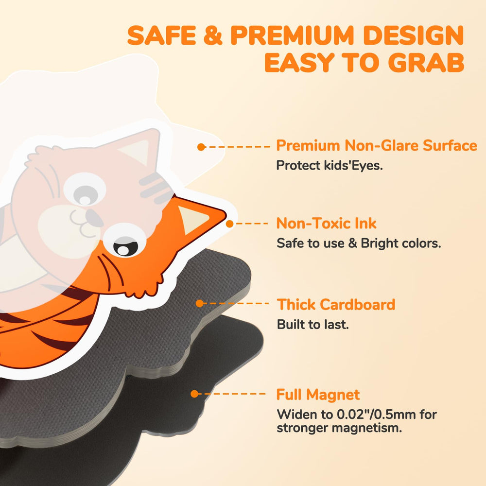 JoyCat uppercase letters magnets for kids' early literacy on the fridge