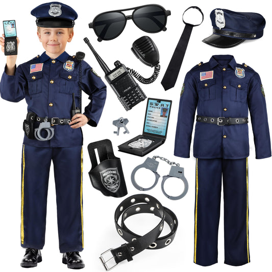 Joycover kids police officer costume top with embroidery offers authentic look for pretend play