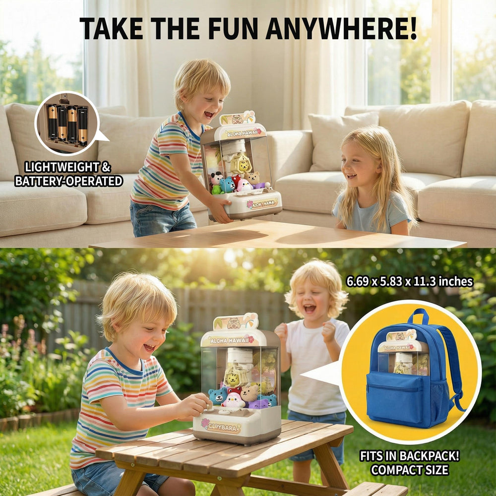 Joyfox Capybara mini claw machine portability on the go for birthdays and parties