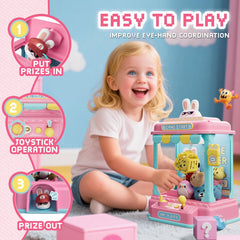 Joyfox mini claw machine uses safe ABS plastic with a quiet operation for calmer play
