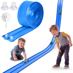 Joyfresh Flex Track 15ft blue suction cups securely attach to smooth surface for instant setup.