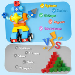 Joyfresh blocks encourage parent-child cooperation during creative building.