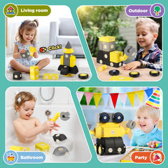 Kids enjoy the 360-degree rotation and magnetic connections in Joyfresh blocks.