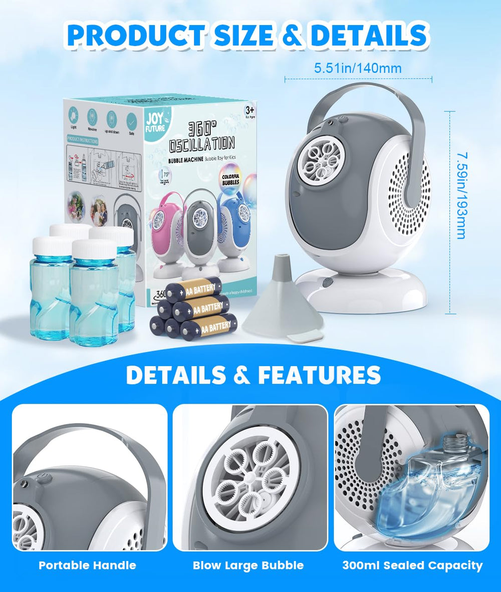 Joyfuture bubble machine suits outdoor parties and gifting occasions.