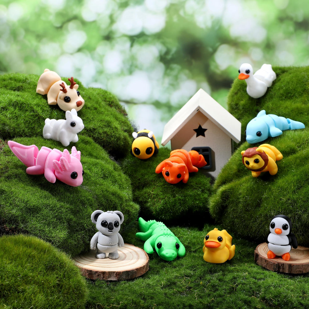 JOYIN 12-pcs 3D printed animals set: reindeer deliver festive flair for holidays and year-round decor