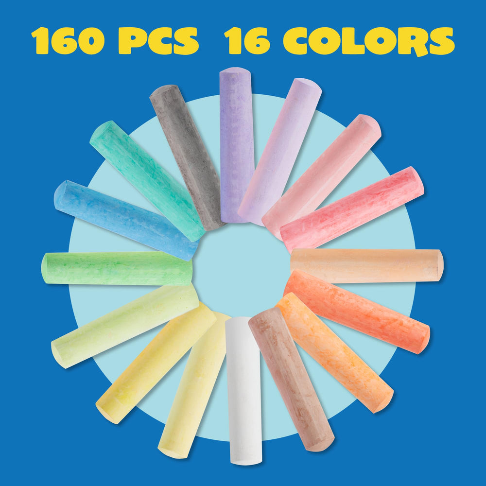 JOYIN chalk set packaging displaying 16 colors for classrooms and playgrounds