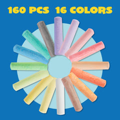 JOYIN chalk set packaging displaying 16 colors for classrooms and playgrounds