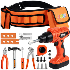 JOYIN 19-piece tool set with belt and drill for pretend play