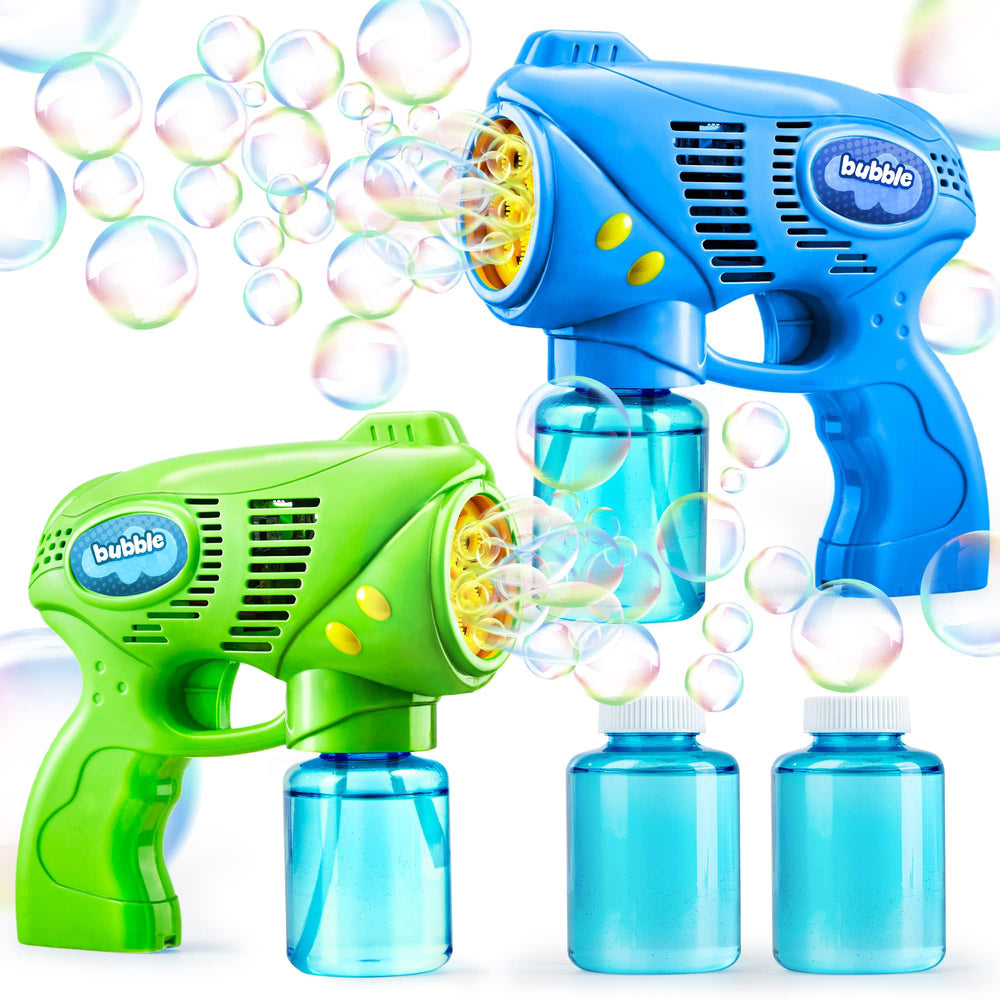 JOYIN two-kid bubble gun set in action for outdoor play