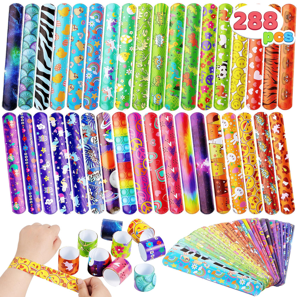 joyin 288-piece slap bracelets for party favors, gifts, and carnival prizes