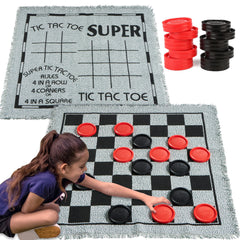 JOYIN 3-in-1 giant checkers and tic-tac-toe board for backyard fun