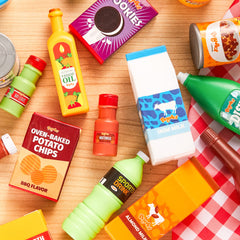 JOYIN 30Pcs play food cans with ice cream adds dessert table play