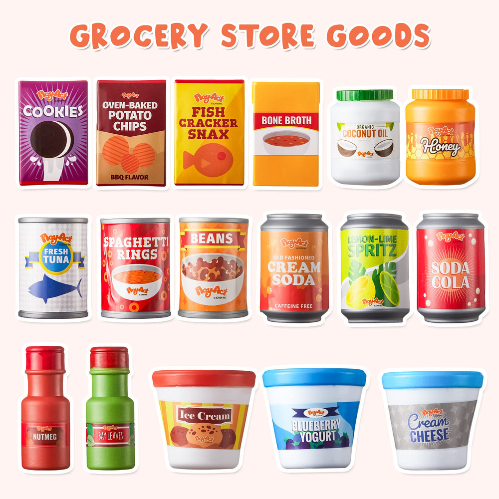 JOYIN 30Pcs play food cans with seasoning aids classification games