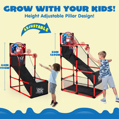 JOYIN 35-inch height-adjustable hoop fits kids safely at home.