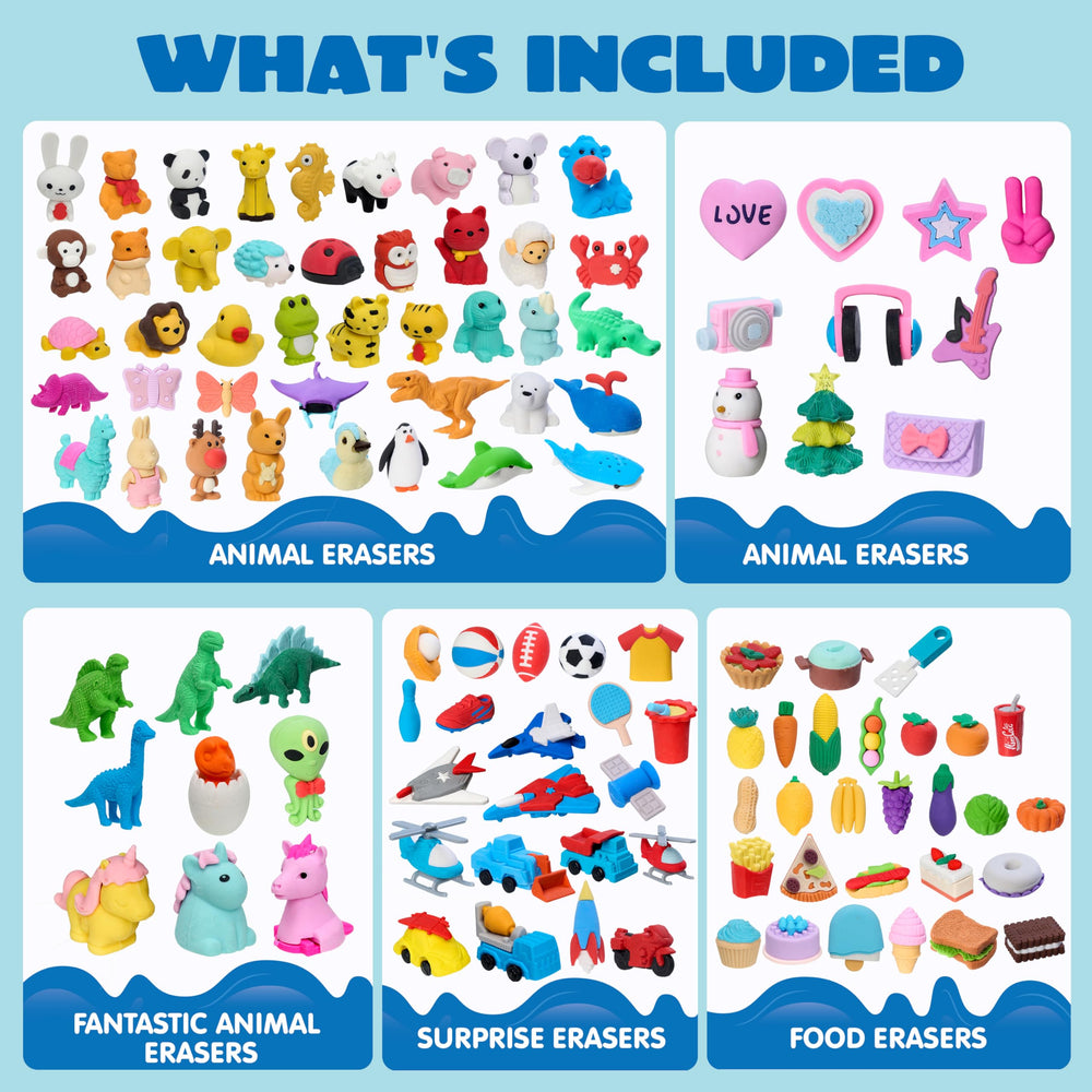 JOYIN 3D animal erasers bright colors help kids recognize shapes while practicing writing