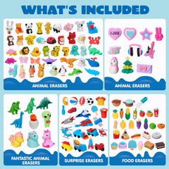 JOYIN 3D animal erasers bright colors help kids recognize shapes while practicing writing