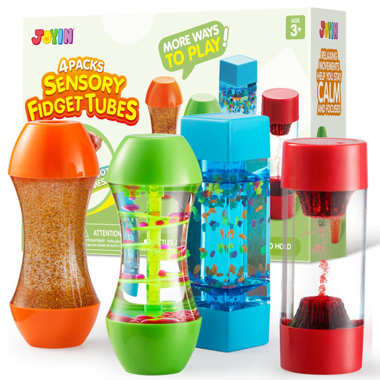 JOYIN 4-pack fidget tubes collection showcases portable calm for kids.