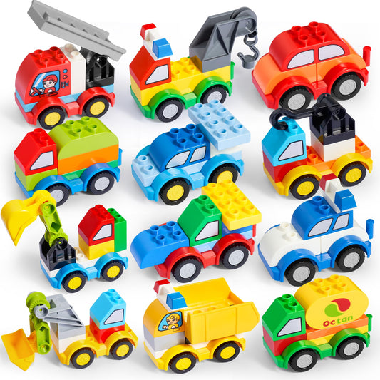 JOYIN 80Pcs Toddlers Car Building Blocks Set: colorful bricks for imaginative play and motor skill development