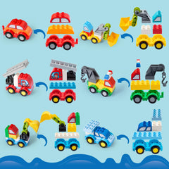 JOYIN 80Pcs Toddlers Car Building Blocks Set: easy cleanup containers for tidy storage