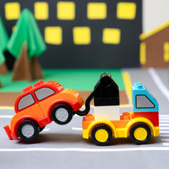JOYIN 80Pcs Toddlers Car Building Blocks Set: police car models for role-play storytelling