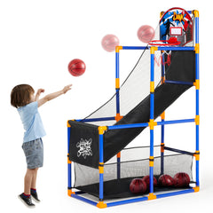 JOYIN arcade basketball stand being assembled for quick setup and play